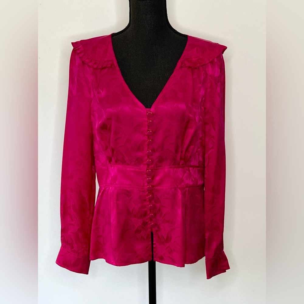 Marc By Marc Jacobs Pink Silk Toucan Blouse, New, Size 10